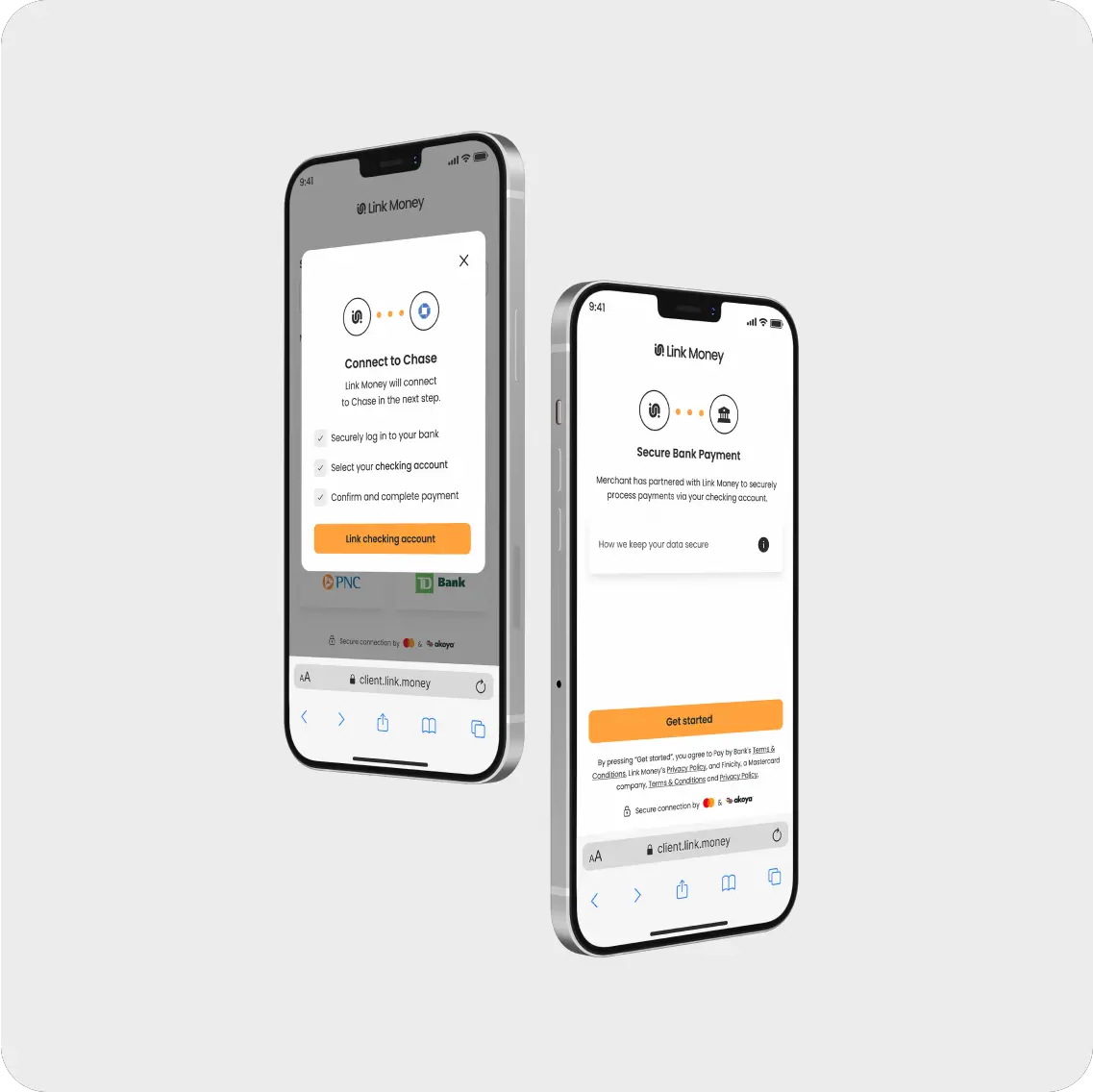 Link Money checkout on phone